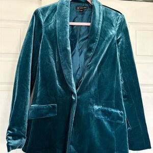 INC Teal Velvet Women's Blazer NWT